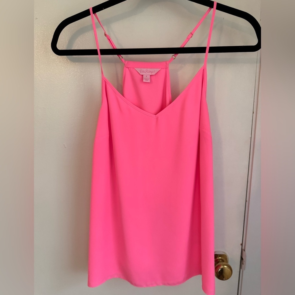 Lilly Pulitzer Dusk Tank Pink Camisole V-Neck Racerback Top Size Small S - Picture 3 of 7
